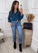 Meadow Teal Elasticated Neck Top image