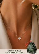 Silver Delicate Necklace Christmas Ornament Tin image