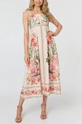 Hannah Cream Print Midi Dress image