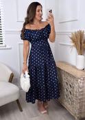 Ciaramai Navy Polka Dot Dress