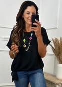 Bernadette Black Side Knot Top