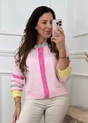 Amaris Pink Striped Sleeve Cardigan