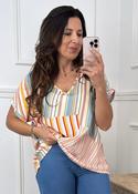 Marian Orange Abstract Stripe Top image