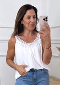 Matilda White Sequin Trim Top image
