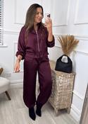 Trina Wine Satin Zip Bomber image