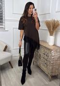 Shaun Brown Asymmetric Lace Hem Top