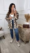 Alana Brown Crochet Knit Longline Cardi