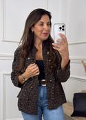 Jessica Brown Leopard Military Jacket image