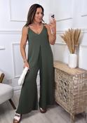 Gina Khaki Gold Shoulder Jumpsuit image