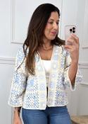 Avril Blue Crochet Knit Cardigan