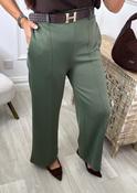 Aoibhinn Khaki Belted Wide Leg Trousers image