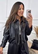 Indy Black PU Leather Jacket