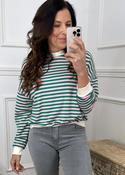 Mirelle Green And Pink Stripe Sweatshirt image