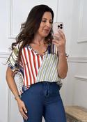 Marian Navy Abstract Stripe Top image