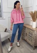 Tulsi Cerise Heart Print Hoodie