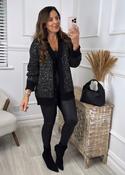 Trudi Black Glitter Button Cardigan image