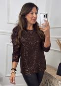 Ayla Brown Sequin and Lace Top image