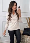 Flora Beige Lace Neck Top image