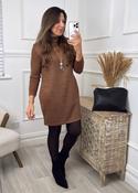 Eira Brown Soft Touch Dress With Necklace image