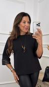 Lillian Black Pleather Cuff Top with Necklace image