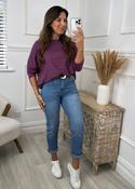 Viola Purple and Grey Striped Top image
