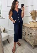 Madeline Navy Frill Hem Set image