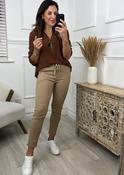 Jocasta Brown Zip Detail Top