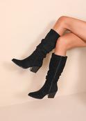 Suin Black Knee High Boots