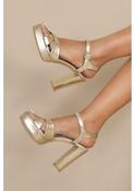 Cora Gold Strappy Sandals