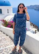 Gina Navy Bandana Top and Pants Set image
