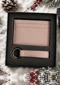 Card Holder &amp; Keyring Gift Set Beige