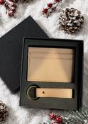 Card Holder &amp; Keyring Gift Set Cream