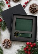 Card Holder &amp; Keyring Gift Set Green