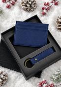 Card Holder &amp; Keyring Gift Set Navy