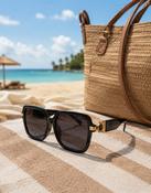 Myra Black Gold Side Detail Sunglasses