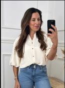 Bernice Teal Balloon Sleeve Blouse image