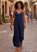 Gina Navy Gold Shoulder Jumpsuit image
