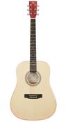 SX SD204TRD | Dreadnought Natural Top | Trans Red Back and Sides image