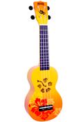 Mahalo Hibiscus Soprano Ukulele | Orange Burst