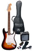 SX SE1 Electric Guitar Pack Left Handed 3/4 Size with 10 Watt Amp | 3 Tone Sunburst image