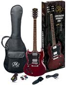 SX SE4 left hand Electric Guitar and Accessory Pack |Trans Wine Red