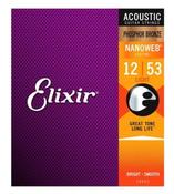 Elixir Acoustic Guitar Nanoweb 12-53 Light Bronze image