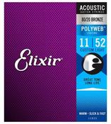 Elixir Polyweb Acoustic Guitar Strings Custom Light 11-52 image