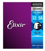 Elixir Polyweb Acoustic Guitar Strings Light Medium 12-56 image