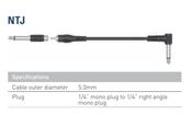 Leem NTJ-6 | Track Recording | 1/4″ Mono to 1/4″ right Angle Mono| 6ft image