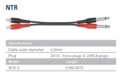 Leem NTR-3 | Track Recording | 2 x 1/4″ Mono Plug to 2 x RCA Plugs|3ft image