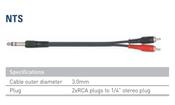 Leem NTS-9 | Track Recording | 2 x RCA Plugs to 1/4″ Stereo Plug | 9ft image
