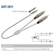 Leem AOT-2011-1M | Audio Cable | 3.5mm + 1/4″ Stereo  to 2xRCA-M  |1M image