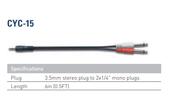 Leem CYC-15 |1/8″ Stereo to 2 X 1/4″ Jack