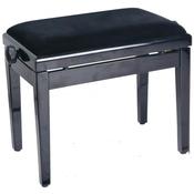 Apextone | 5111 Deluxe Adjustable Piano Bench | Velour type Cover | Black